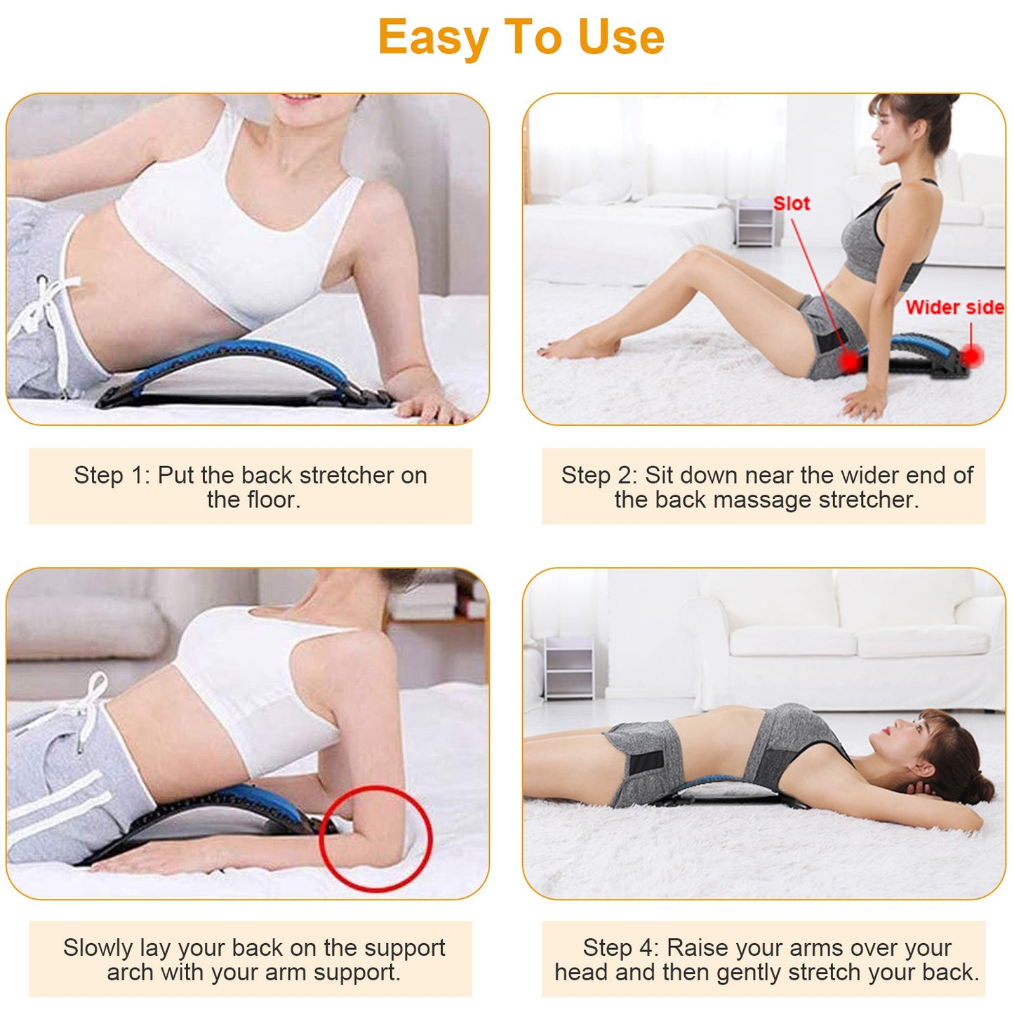 how to use the back stretcher step by step at home
