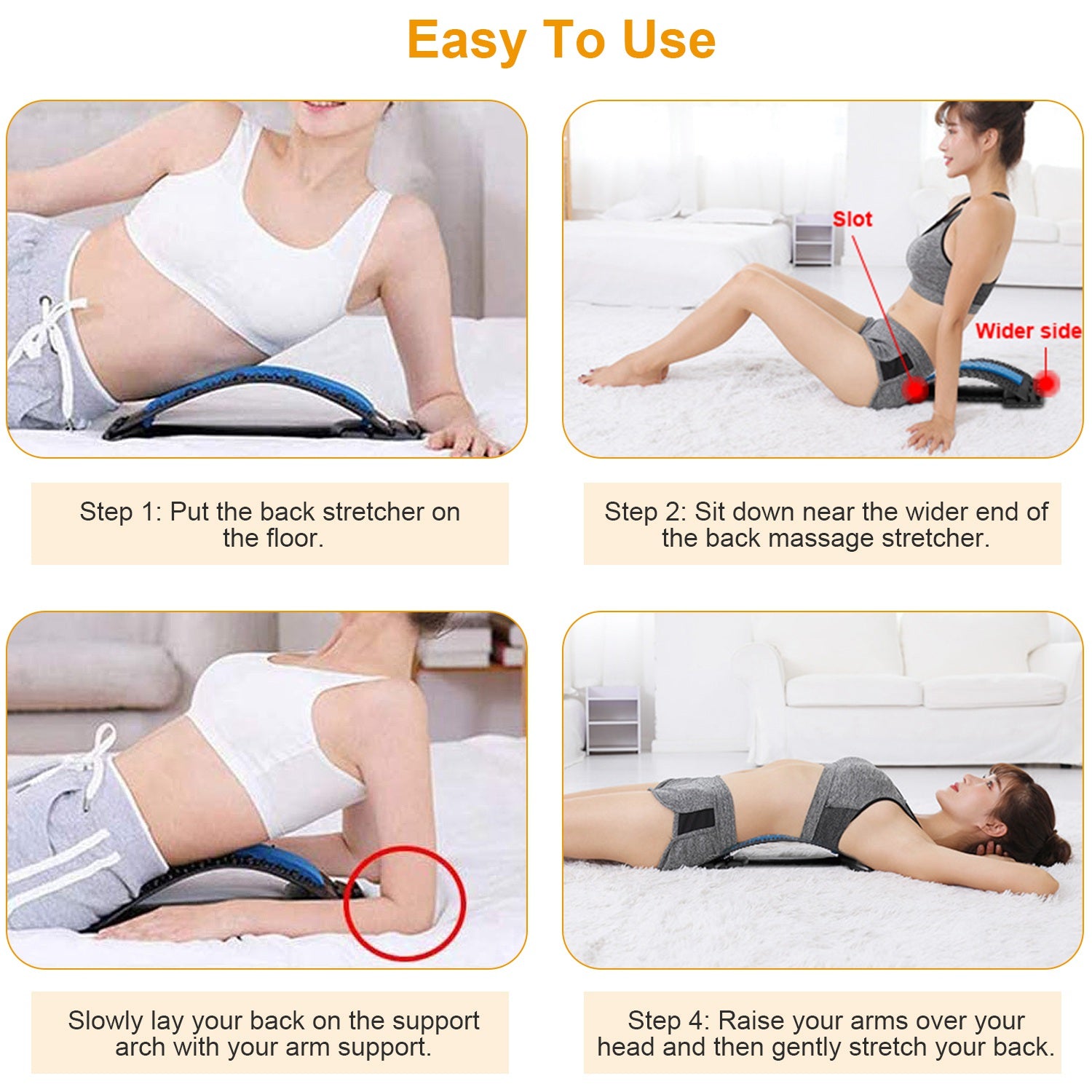 how to use the back stretcher step by step at home